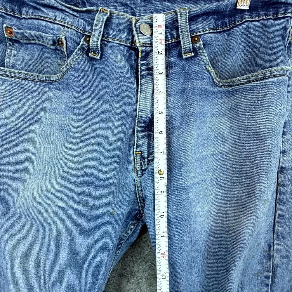 Levi's 505 Jeans Mens 32 Blue Denim Medium Wash Mid Rise Straight Leg Distressed